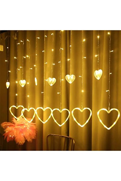ORİJİNALDÜKKAN Kalp Perde Led Işık Organizasyon Evlilik Teklifi Dekorasyon Sü...