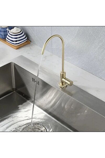 İSAOĞLU YAPI Mat  Arıtma Musluğu Mat Altın Arıtma Bataryası Antik Gold Batarya