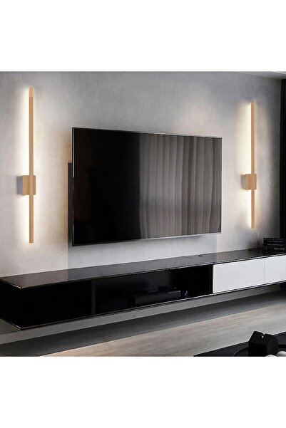 LIGHTMORE Modern Dekoratif Kılıç Led Duvar Aplik 70 Cm Bronz Profil (dikdörtgen Rozanslı) 4000k Gün Işığı
