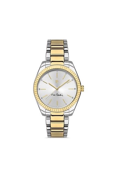 Pierre Cardin 800402ساعة يد نسائية بسلك فولاذي F03 مقاومة للماء بطول 30 متر