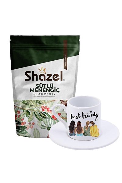 Shazel Menengic Coffee with Milk 200 GrTurkish Coffee Cup with + Best Friends Written