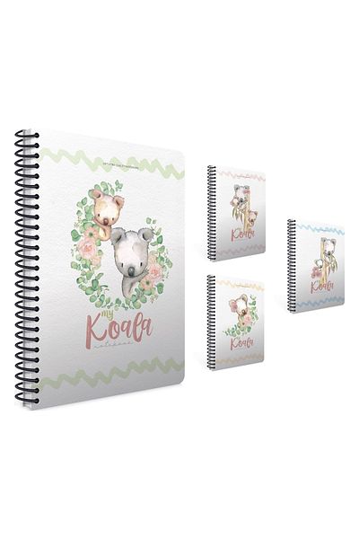 Gıpta Koala Cardboard Cover Spiral Notebook A4 80 Yp Striped