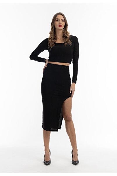 Faina Bleistiftrock v Glitzer-Optik