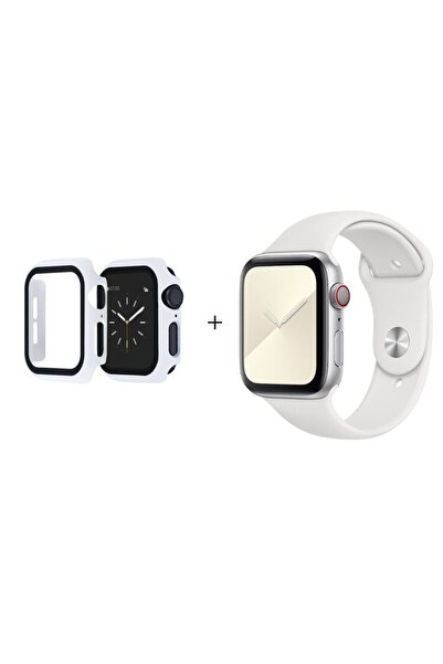 Dolia For Apple Watch Se 1.2.3.4.5.6 Nesil 44 Mm M/l Beden Beyaz Silikon Kord...