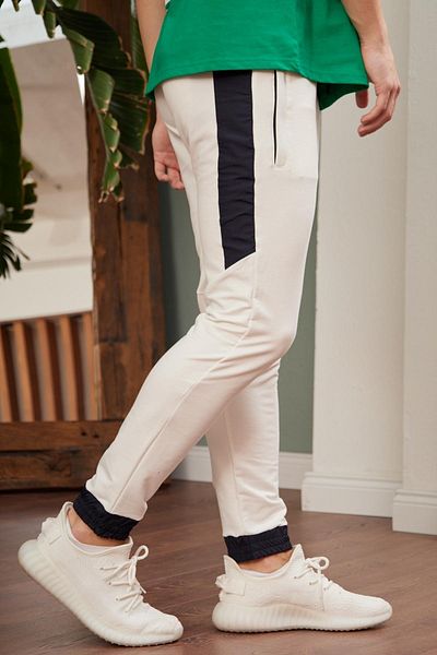 Danger Pantaloni de sport Garnish Fit pentru bărbați Ecru
