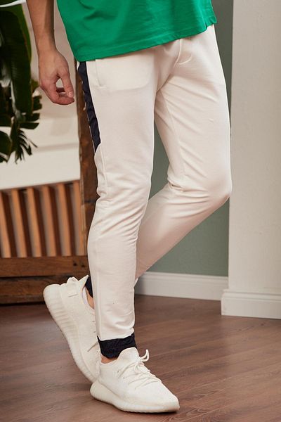 Danger Pantaloni de sport Garnish Fit pentru bărbați Ecru