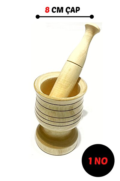 Kitchen Mania 8 Cm Ahşap Havan-sarımsak Ezici-dibek-1 No