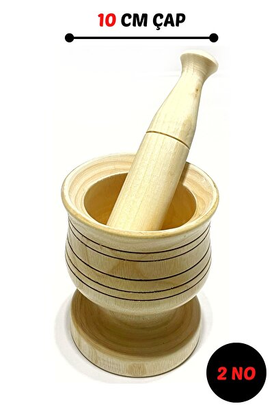 Kitchen Mania 10 Cm Ahşap Havan-sarımsak Ezici-dibek-2 No