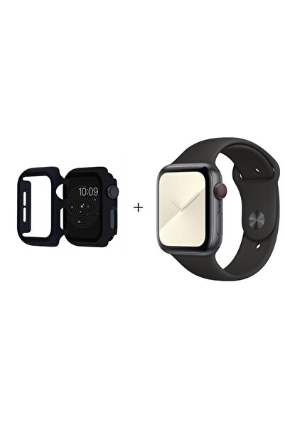 Dolia Apple Watch Se 1.2.3.4.5.6 Nesil 40 Mm M/l Beden Siyah Silikon Kordon+k...