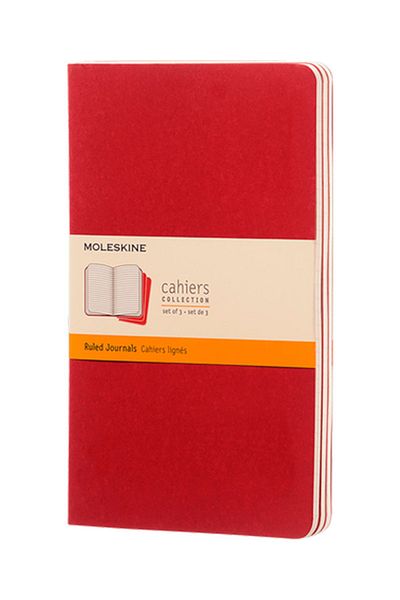 Moleskine Cahier Large 3-Piece Lined Journal Notebook, 13x21cm