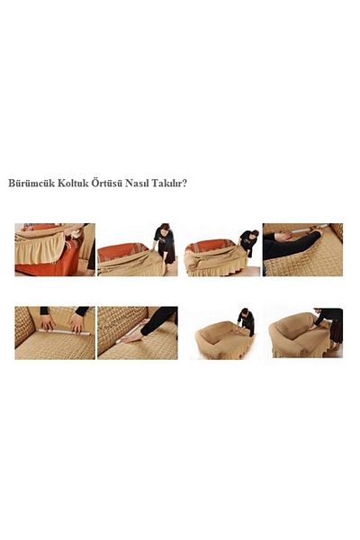 Altın Kelebek Комплект калъфи за диван от кафяв креп (3+3+1+1)