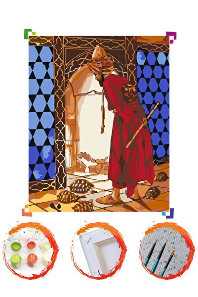 PlusHobby Kaplumbağa Terbiyecisi Sayılarla Boyama Seti 40x50cm Tuval