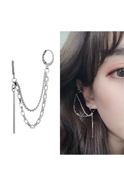 TakıConcept Kıkırdak Zincir Küpe, Unisex Küpe, Kıkırdak Küpe