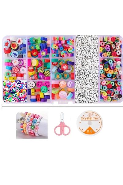 yiğit aksesuar Figured Fimo Beads and Letter Beads Jewelry Making Materials