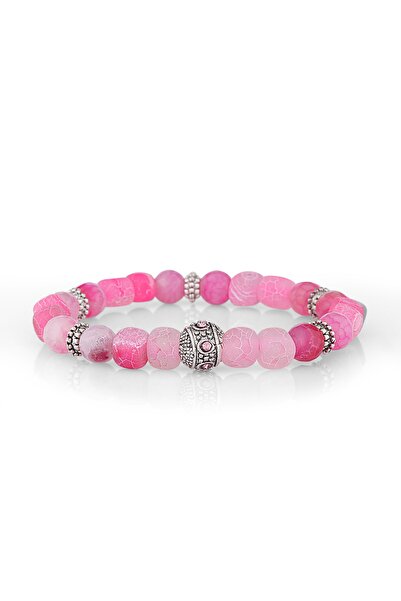 Pembe Küp Akik-Pembe Agate Doğaltaş Bileklik Vgd1018
