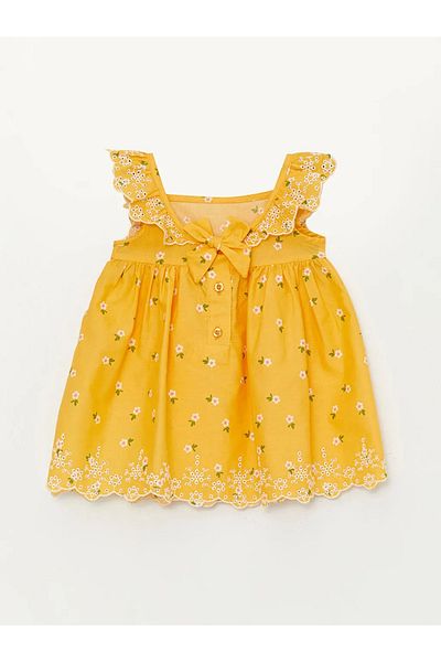 LC Waikiki Lcw Baby Square Collar Patterned Baby Girl Dress