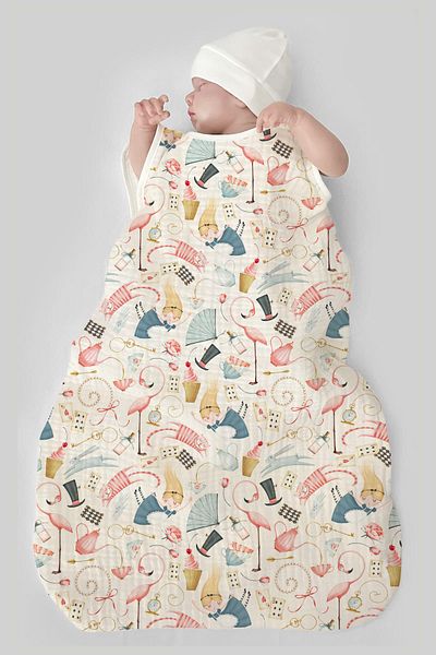 Tuğba Kuğu 4 Layer Muslin Baby Sleeping Bag (0-18 MONTHS) - Alice Wonderland