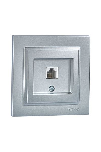 MONO Despina 500- 002105 -124 Silver Numeris Telephone Socket Rj11 - Frameless
