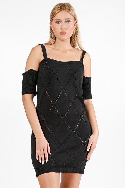 Chiccy Чорна міні-сукня з бретельками з трикотажу