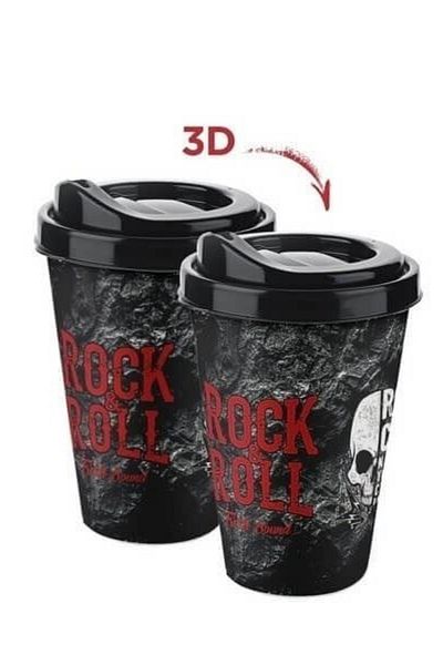 Buffer ® 3D Effect Coffee Cup with Lid, Portable Practical Beverage Cup