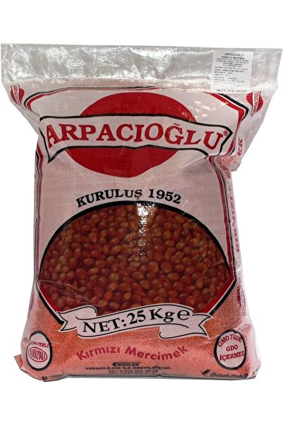 Arpacıoğlu %100 Yerli Türk Malı Kırmızı Futbol Mercimek 25kg (cilalı)