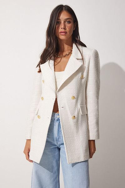 Happiness İstanbul Blazer - White - Regular fit