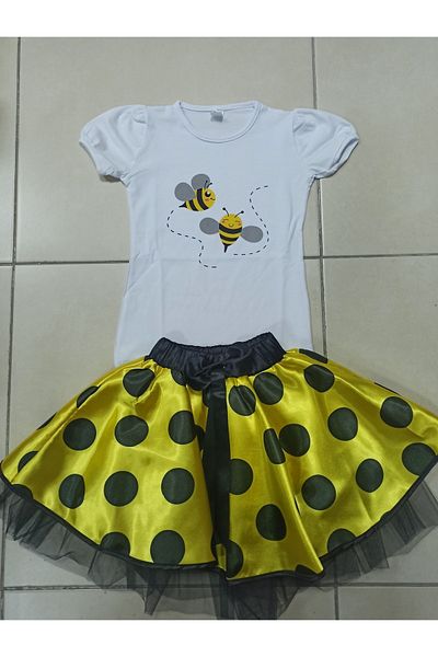 Çello mello Bee Printed T-Shirt and Polka Dot Skirt Set of 2