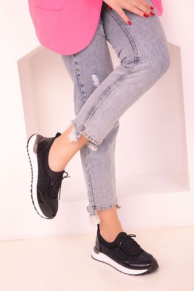 SOHO Black Patent Leather Women's Sneakers 17888
