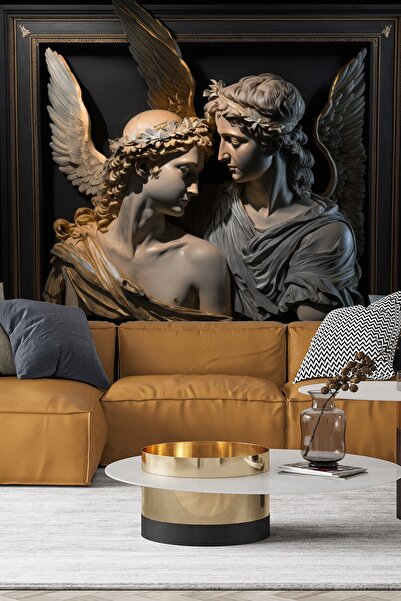 Dekoros Tek Parça 3d Romalı Aşk Tanrısı Cupid Ve Sevgili Psyche Poster Ofis Salon Kafe Duvar Kağıtları