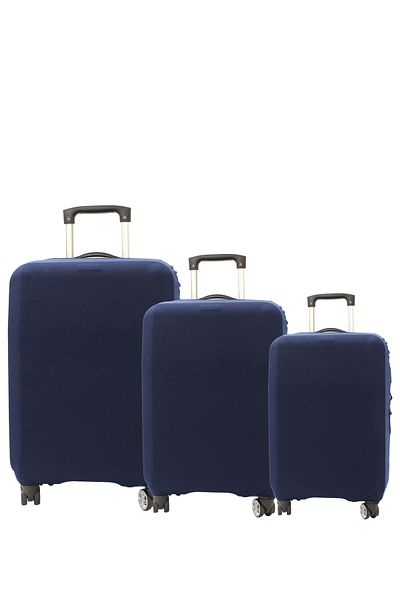 MY SARACİYE Navy Blue My Saddle Suitcase, Suitcase Cover - Large, Medium and Cabin Size Set