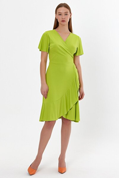 ALEXANDERGARDI Double Breasted Collar Flounce Dress (b23-499b)