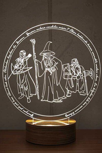 BY-LAMP Gandalf Gimli Legolas Figürlü Dekoratif Hediye Led Masa Lambası | 7 I...
