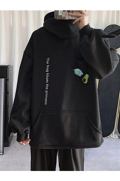 Planet Butik Frog Hoodie Black