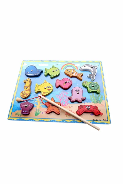 Toys Go Green لعبة صيد السمك الخشبية /