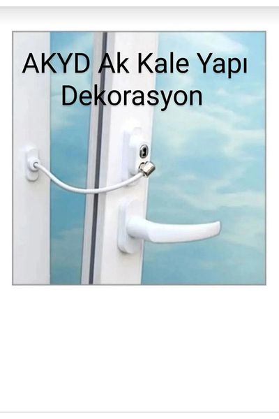 AKYD AK KALE YAPI DEKORASYON Akyd Kidmix Pvc - Child Safety Door with Metal Rope, White, 1 Piece
