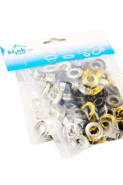 Klinkshop Size 5 Mixed Metallic Color Eyelet-8.5 Mm Material Package-100 Pieces Stainless Brass Eyelet