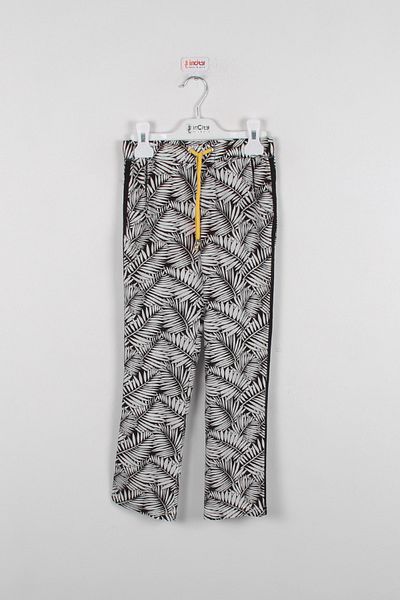 incity Girl's Leaf Patterned Black Pants