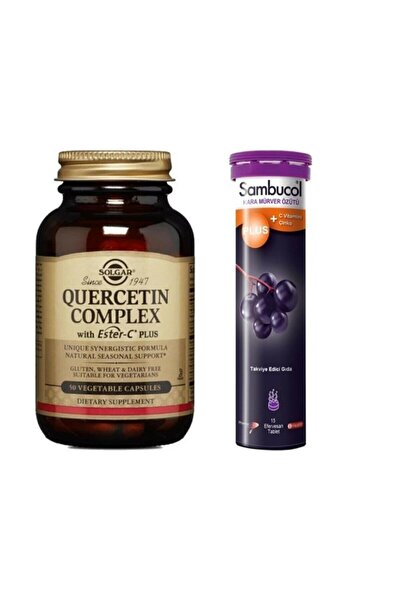 Solgar Quercetin Complex With Ester-c Plus 50 Kaps+sambucol Plus Efervesan Tablet