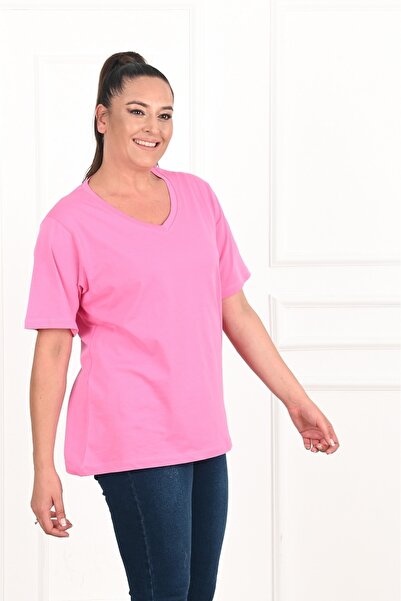 ADROM Women's V-Neck Basic T-shirt 1297-22
