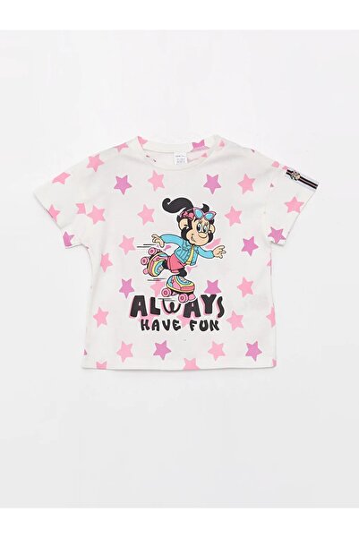 LC Waikiki تي شيرت Lcw Baby برقبة دائرية وأكمام قصيرة مطبوع عليه قرد حنين للف...