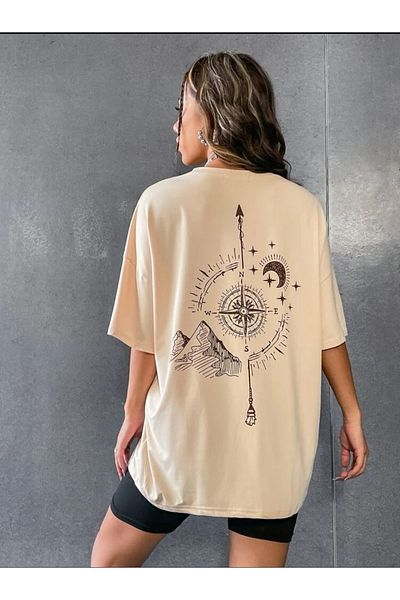 BENROMA Μπλουζάκι Unisex Oversize Compass Printed