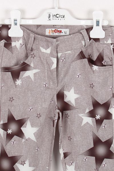 incity Girl's Star Patterned Black Trousers