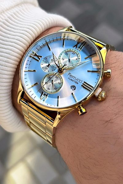 Ferrucci Function Fcf.14079fm.04 Multi Function Men's Wristwatch 3 Atm Waterproof