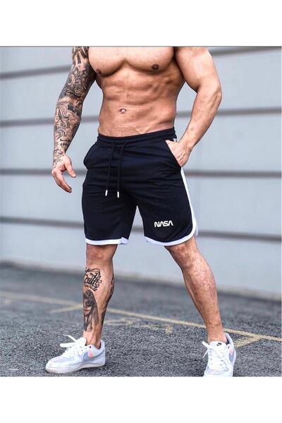 Hunors Sportswear & Company Dark Erkek Siyah Carse Yırtmaçlı Nasa Baskılı Yan...
