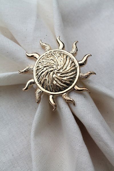 Emtory Home 6 Τεμάχια Gold Sun Metal Δαχτυλίδι Χαρτοπετσέτας - Κρεμάστρα Χαρτοπετσέτας