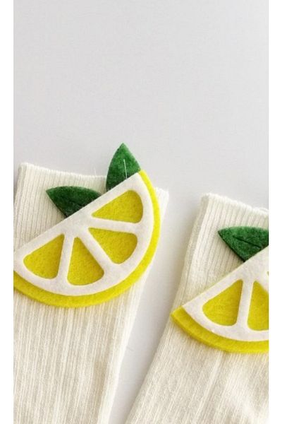 ESES BEBE School Socks Children/baby Lemon Figured Knee Socks and Bandana Set