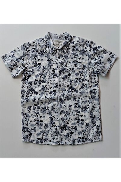 Nanica Kids Erkek Çocuk %100 Pamuk Cotton Yaprak Desenli Beyaz Renk Şık Bayra...