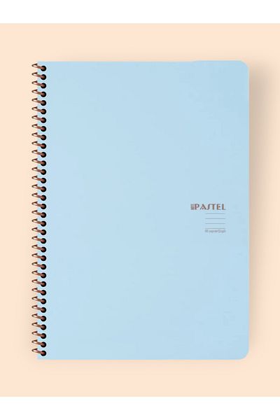 KESKİN COLOR 16x22 Cm Pastel Color Wire Notebook Without Line Wire White 80-Page Plastic Cover
