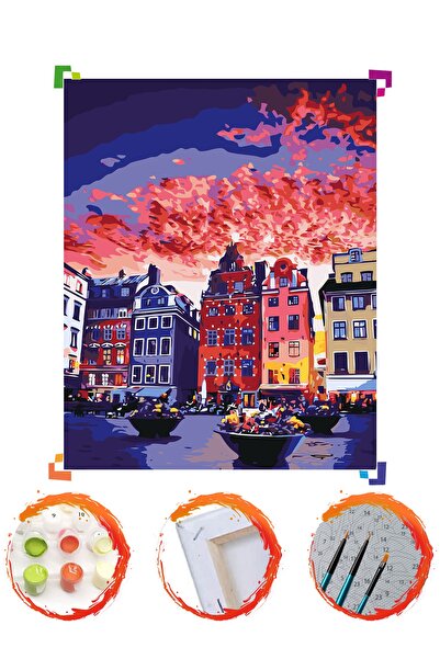 PlusHobby Plus Hobby Sb61 - Stockholm Evleri Sayılarla Boyama Seti 40x50 Cm T...
