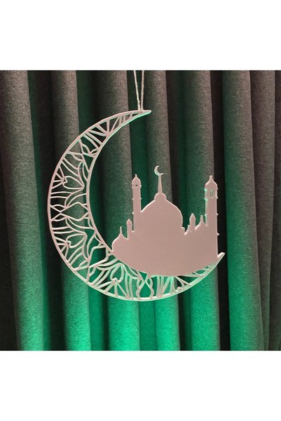 Root Made Hilal Içinde Cami Islami Kapı Süsü Dekoratif Dini Objeler Ramazan A...